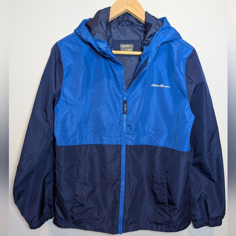 Eddie Bauer Kids Size L 14/16 Blue Colorblock Jacket